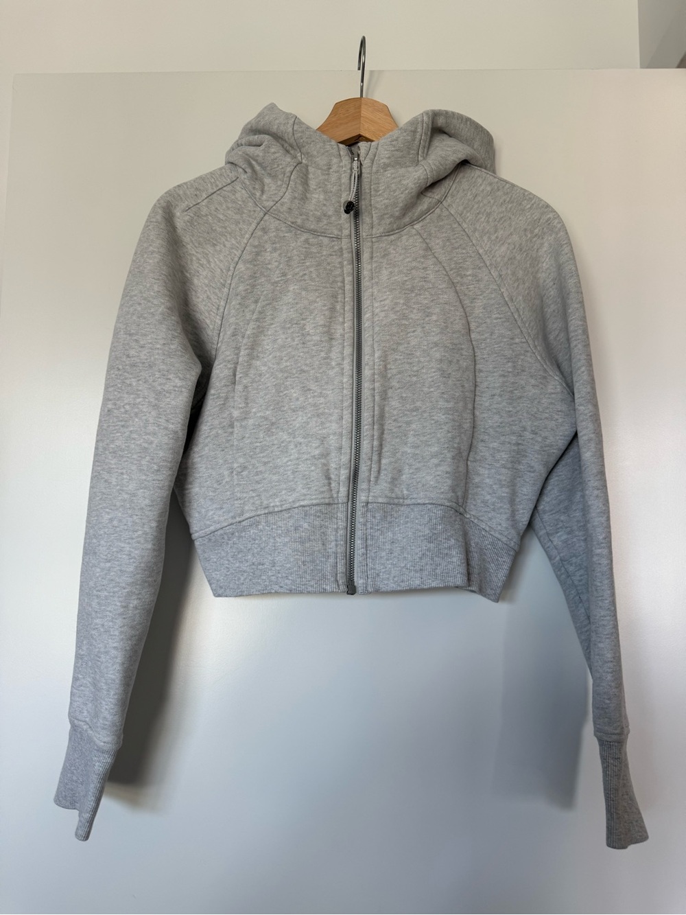 Lululemon Grey Cropped Scuba Zip-Up Hoodie Jacket